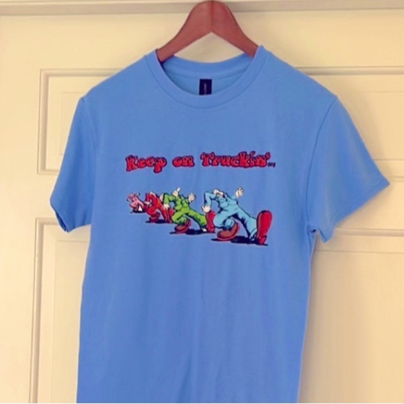 Keep On Truckin Graphic T-Shirt Robert Crumb Cartoon Design Size Small - Picture 1 of 8